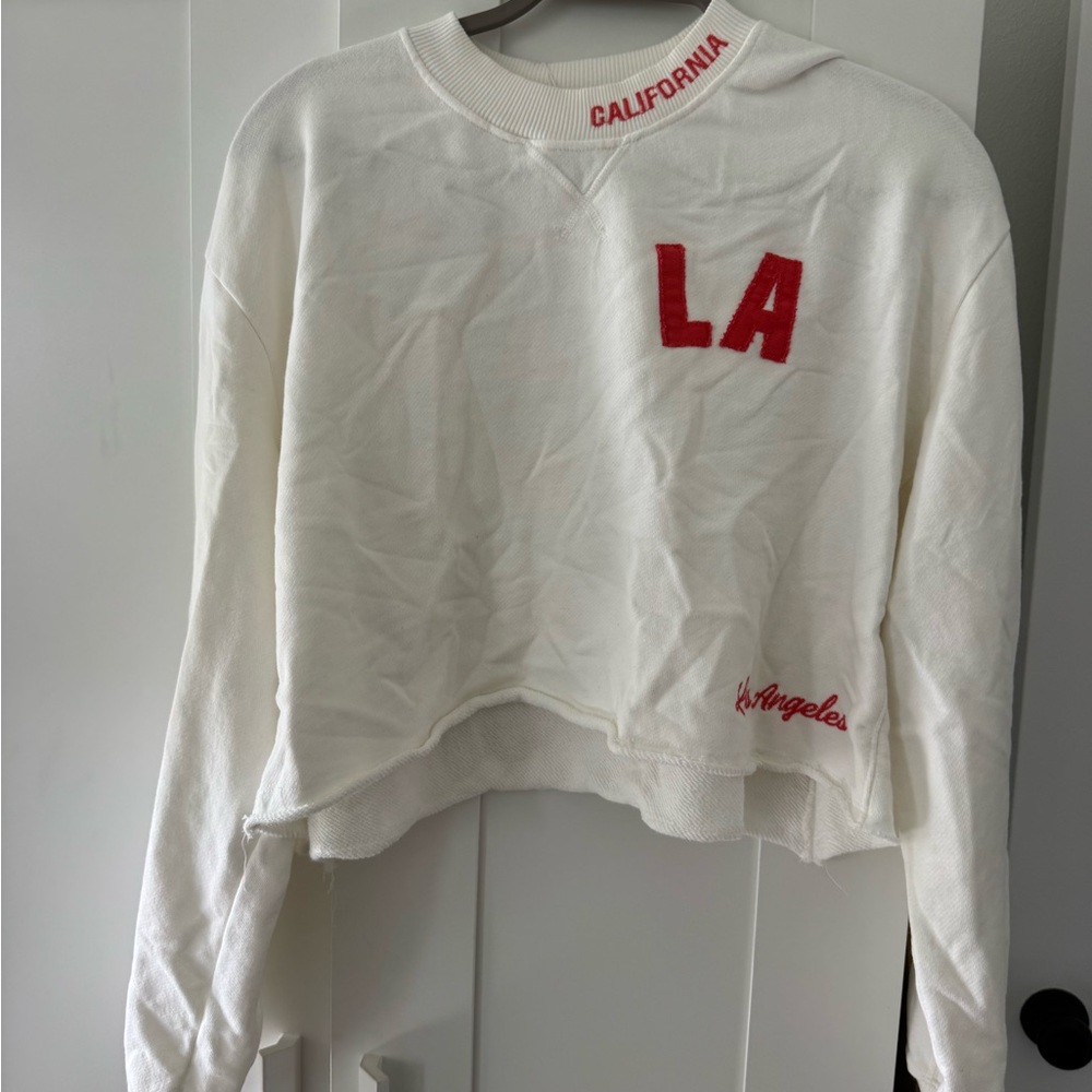 Zara White and Red LA Women's Sweater